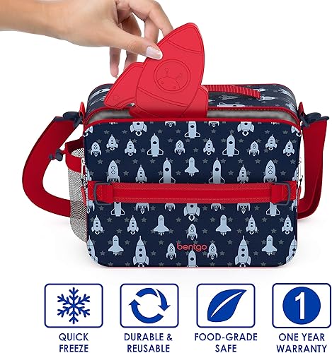Vista 22 de Bentgo Buddies - Paquetes de hielo reutilizables con purpurina, bolsas de hielo delgadas para loncheras, bolsas de almuerzo y enfriadores, Glitter