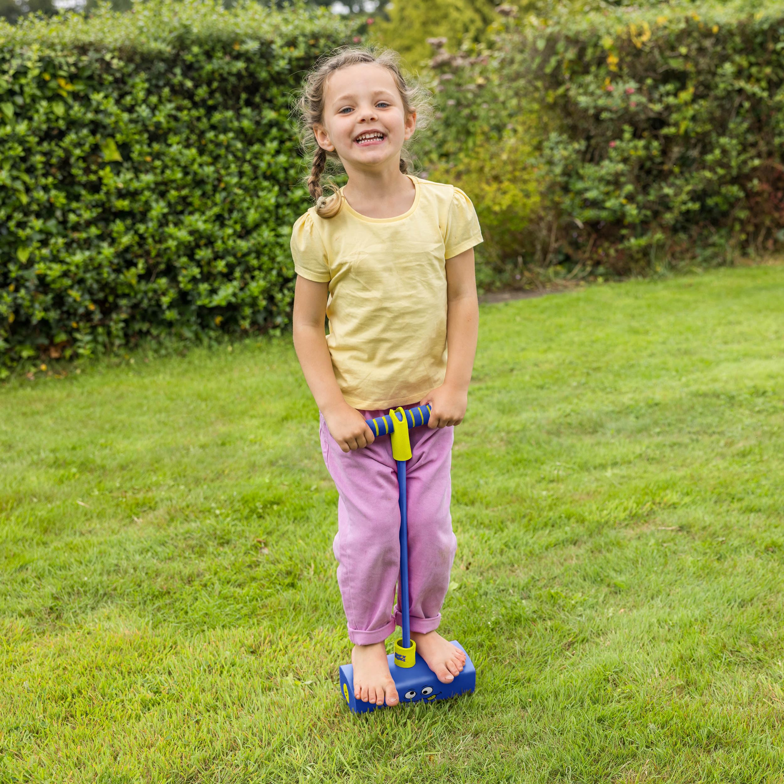Jump ‘N’ Bouncer Bungee Hopper, Pogo Stick for Kids 3+, Foam Pogo Jumper Stick, Garden Toys Games, Blue - Image 2