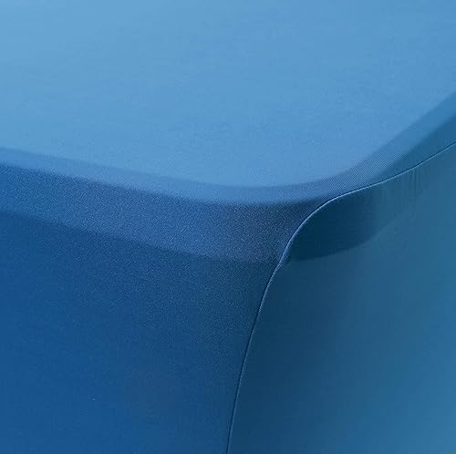 Miniatura 4 de Obstal Mantel de elastano elástico de 6.0 ft para mesas plegables estándar, paquete de 2 manteles protectores rectangulares universales ajustables