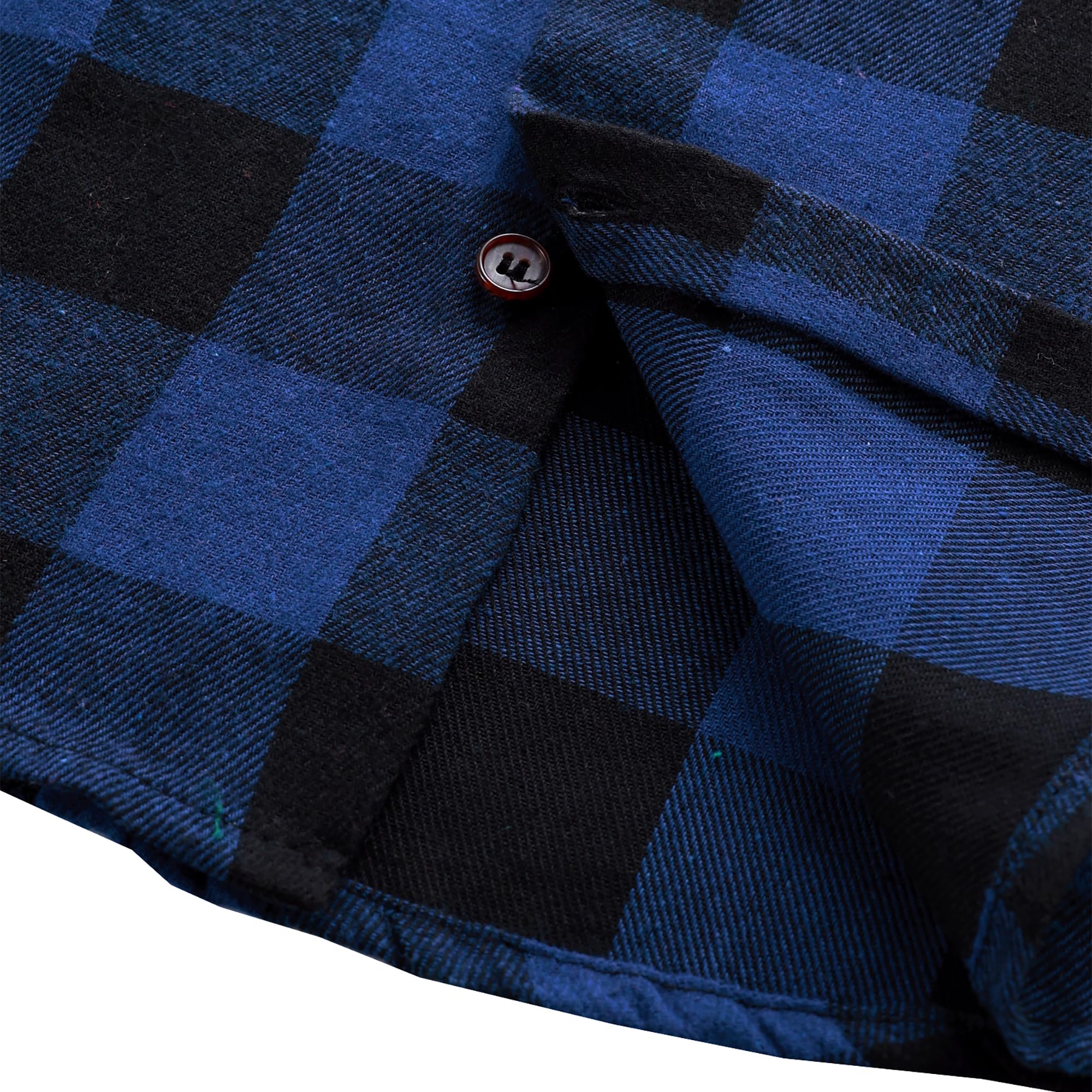 JOGAL Camisa de franela de manga larga a cuadros para niños, camisas con botones