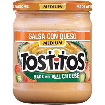 Tostitos Medium Salsa Con Queso, 4 Count, 15.5 oz Jars