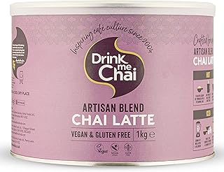 Drink me Chai Artisan Blend Chai Latte 1kg (Pack of 1), Just Add Milk, Vegan & Gluten Free Chai Latte Powder (50 Servings Total)