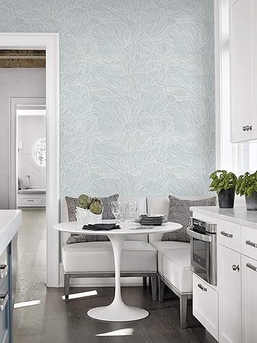 Miniatura 9 de Heroad Papel tapiz azul de contacto bohemio de 17.3 x 78.7 pulgadas, papel de pared neutro moderno, extraíble, autoadhesivo, para baño, dormitorio,