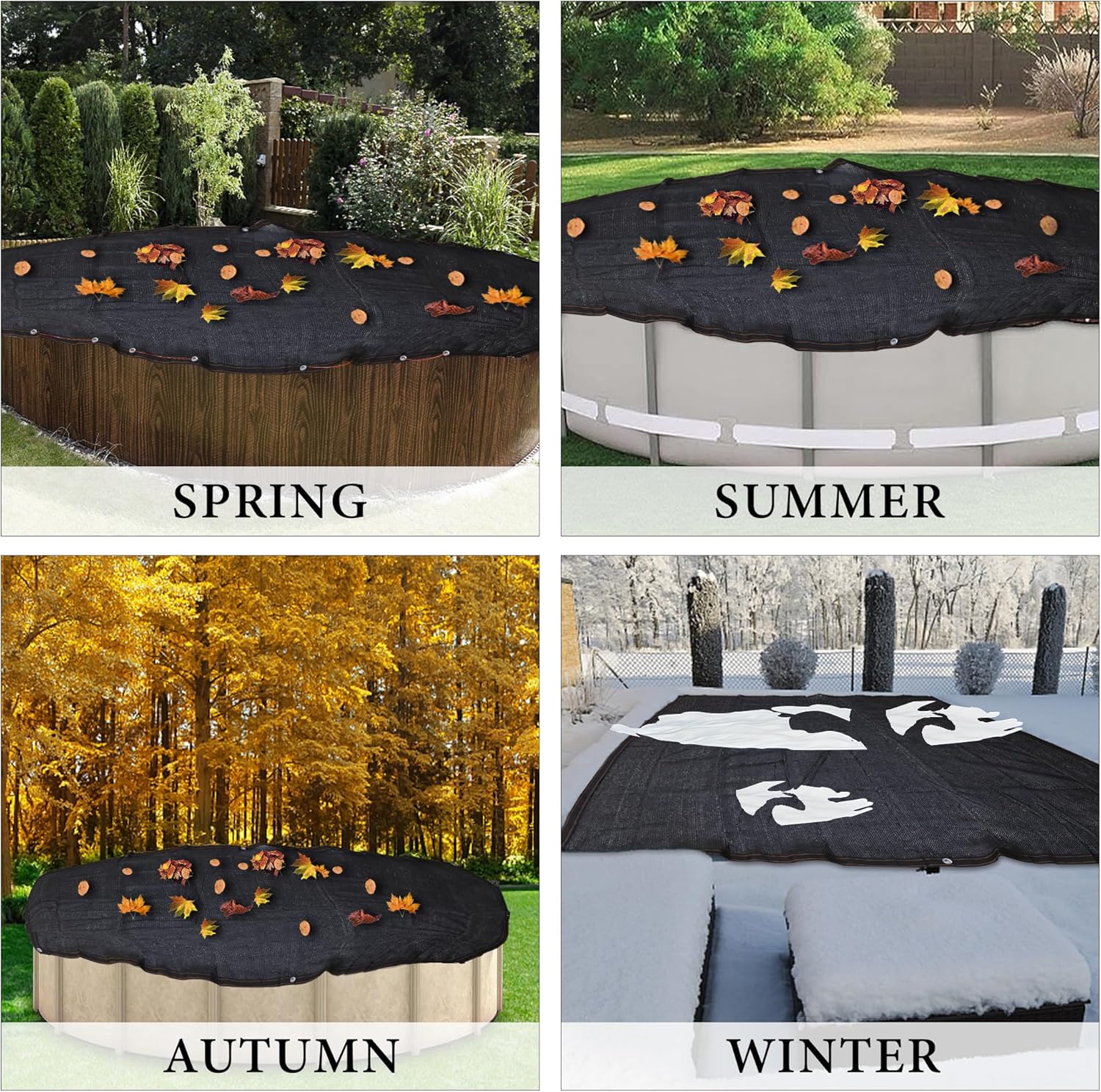 25.2x25.2ft Leaf Net Pool Cover with Rope& Winch, Swimming Pool Net Covers for Inground Pools,Tear-Resistant Above Ground Pool Screen Cover, Square Mesh for 24ft Round Pool (7.2 * 7.2m)