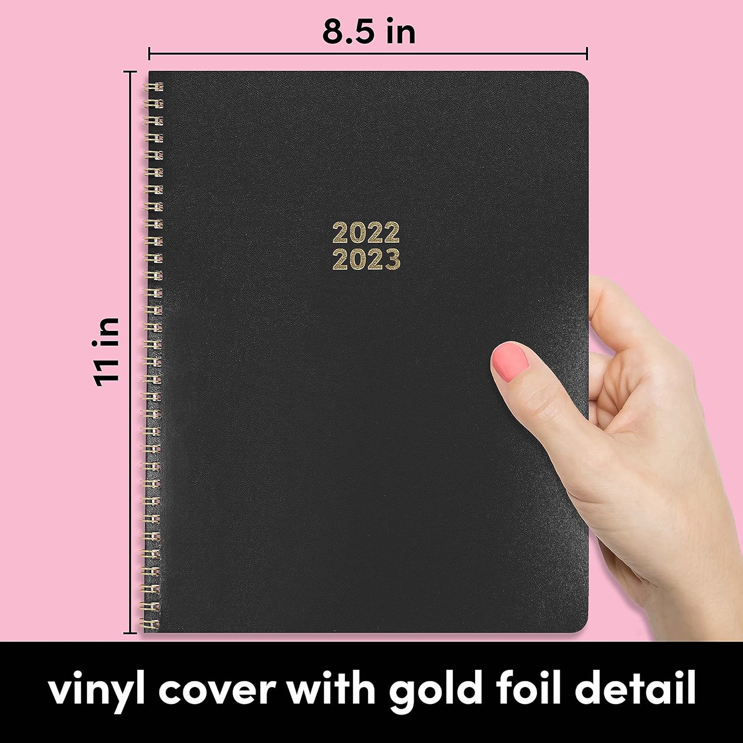 PAPERAGE 2 Year Planner 2022-2023 - Monthly Spreads and Yearly Plans, Black – 24 Months (January 2022 – December 2023) - 8.5 in x 11 in – Includes Bonus Pages & Trackers : Everything Else