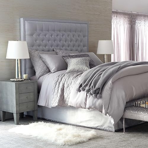 Miniatura 2 de Silken - Funda de edredón gris liso, tamaño individual, patrón liso gris