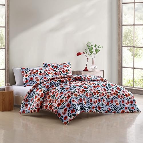 Miniatura 2 de Marimekko - Edredón individual, juego de ropa de cama de algodón para todas las estaciones, peso medio (azul Ruukku, individual)