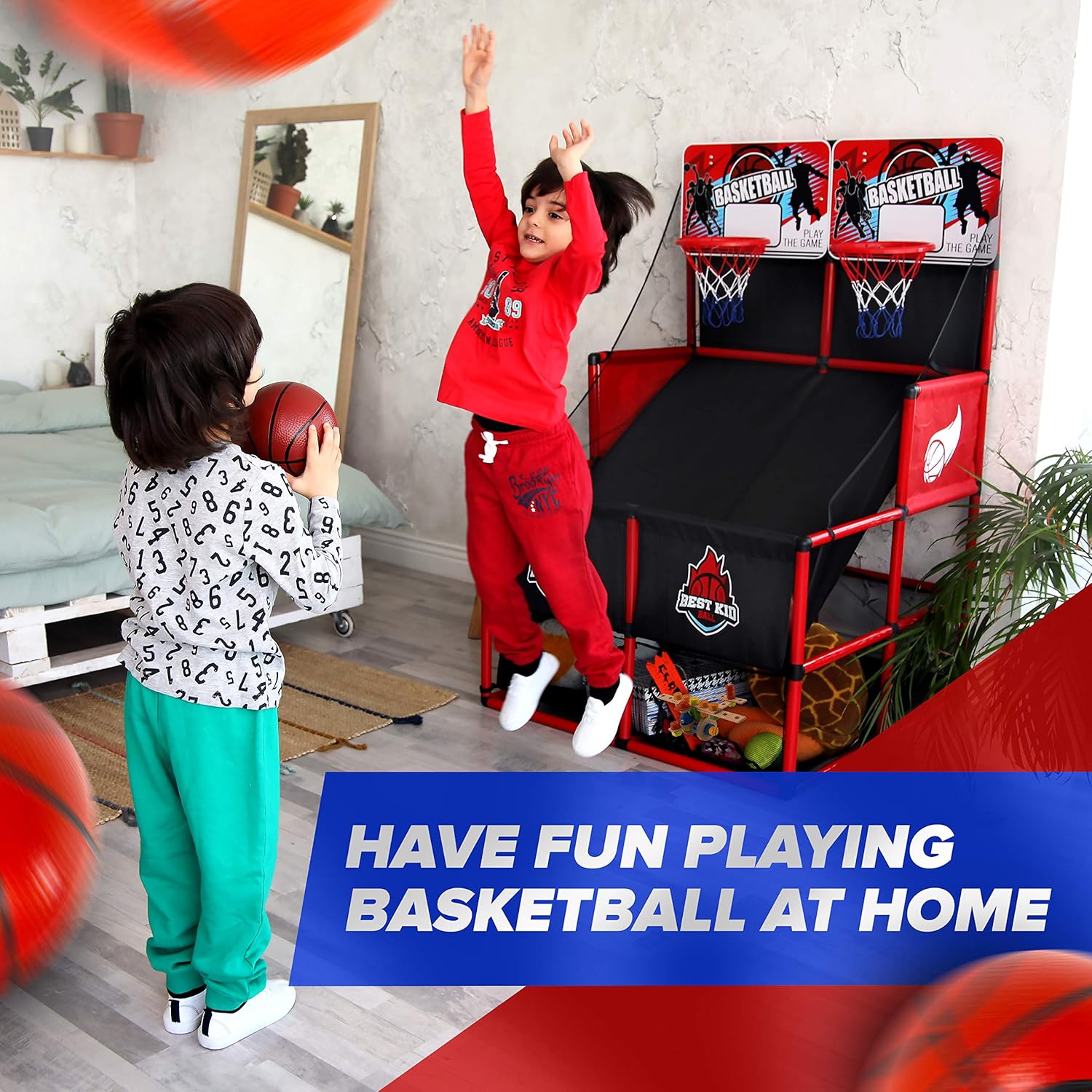 BestKid Ball Mini Basketball Set – 6Pcs of 6" Inflatable Miniature Basketball Set with Included Pump and Needle – Durable Rubber Material – Ideal for Pool, Indoors, Parties: Sports & Outdoors