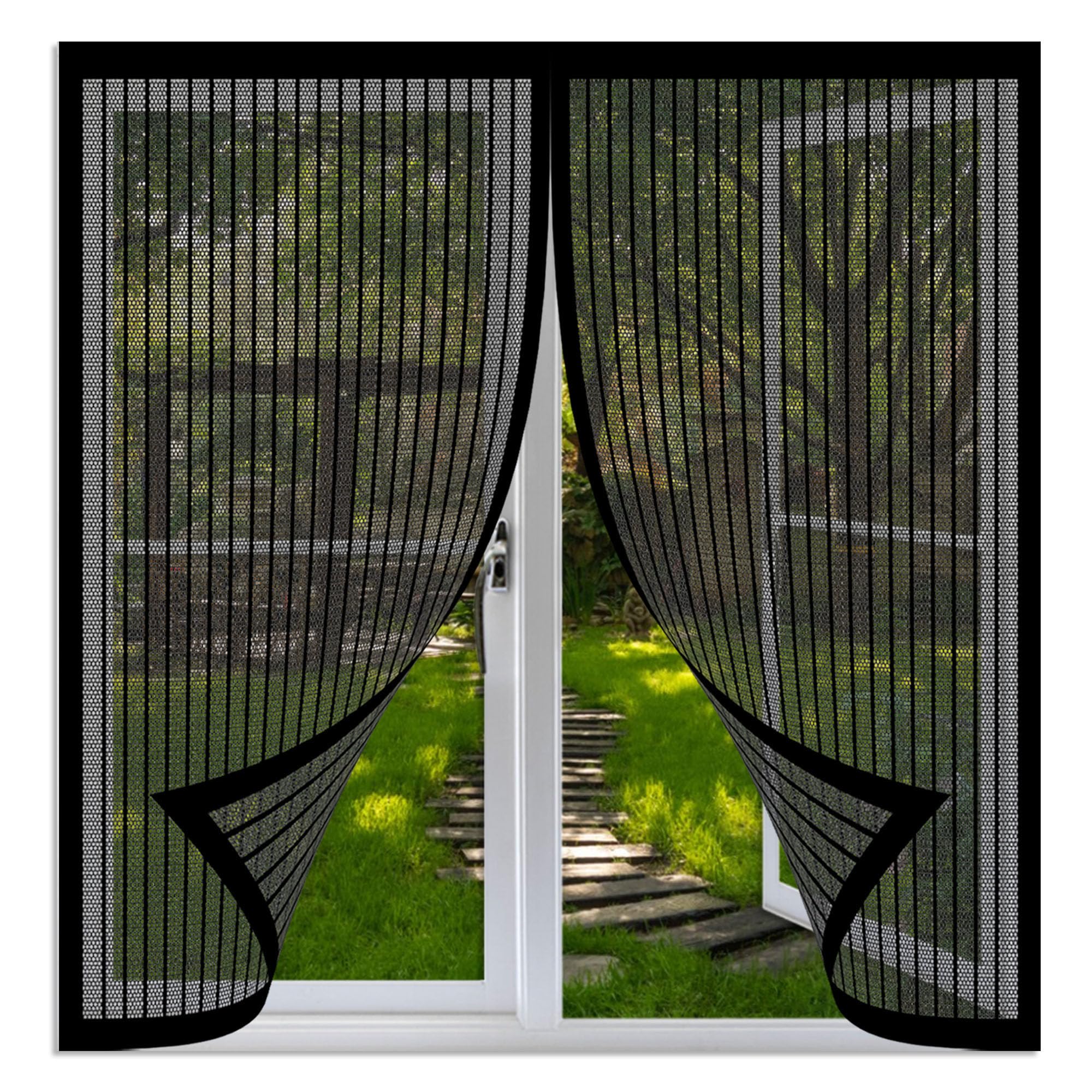 Moustiquaire fenêtre magnétique 50x60 cm noir sans perçage