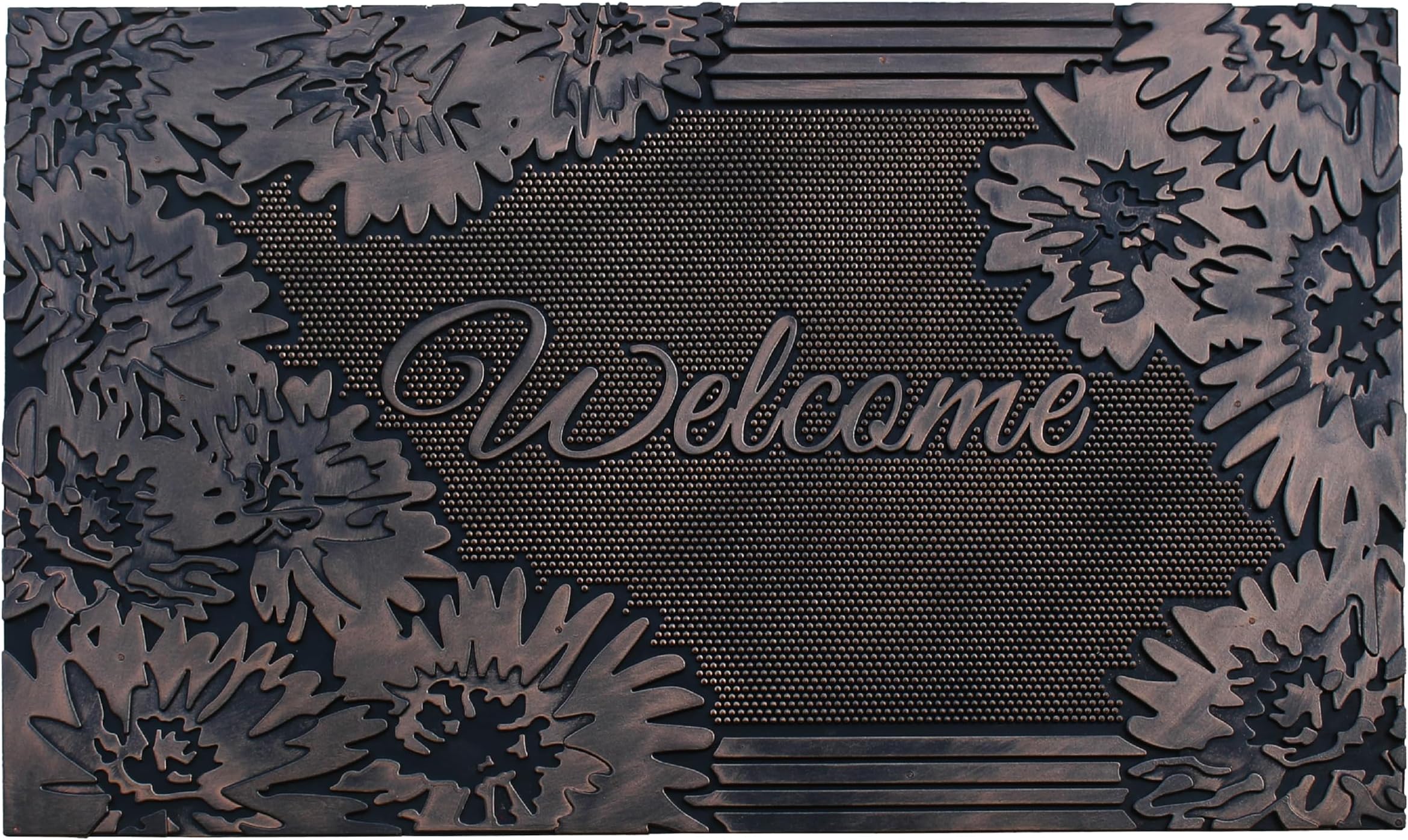 Floral Doormat Pin for Outdoor Entrance,Fun Designed Floor, Welcome Front Door Indoor Non-Slip Backing Rubber Mat for Outside, 18"X 30"