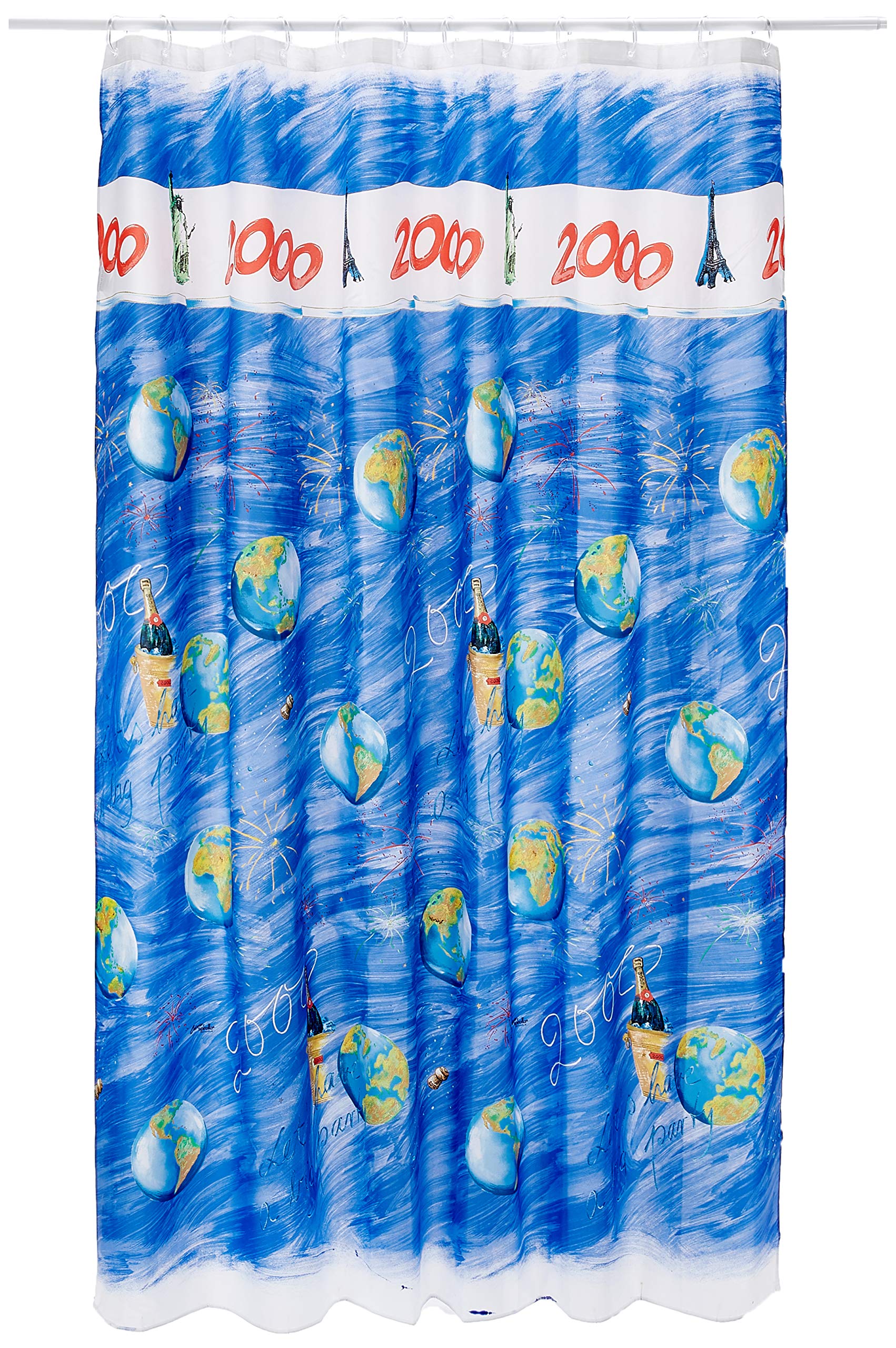 Spirella Textile Curtain 2000 Multicoloured 180 x 200 1240434, White, Standard