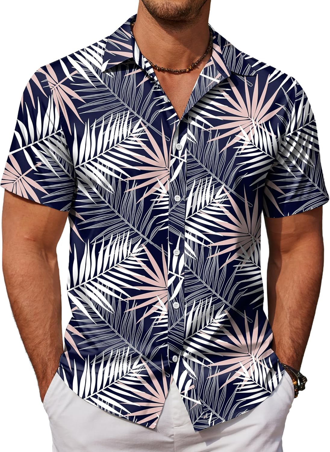 COOFANDY Mens Hawaiian Shirts Short Sleeve Button Down Aloha Shirt Casual Beach Clothes