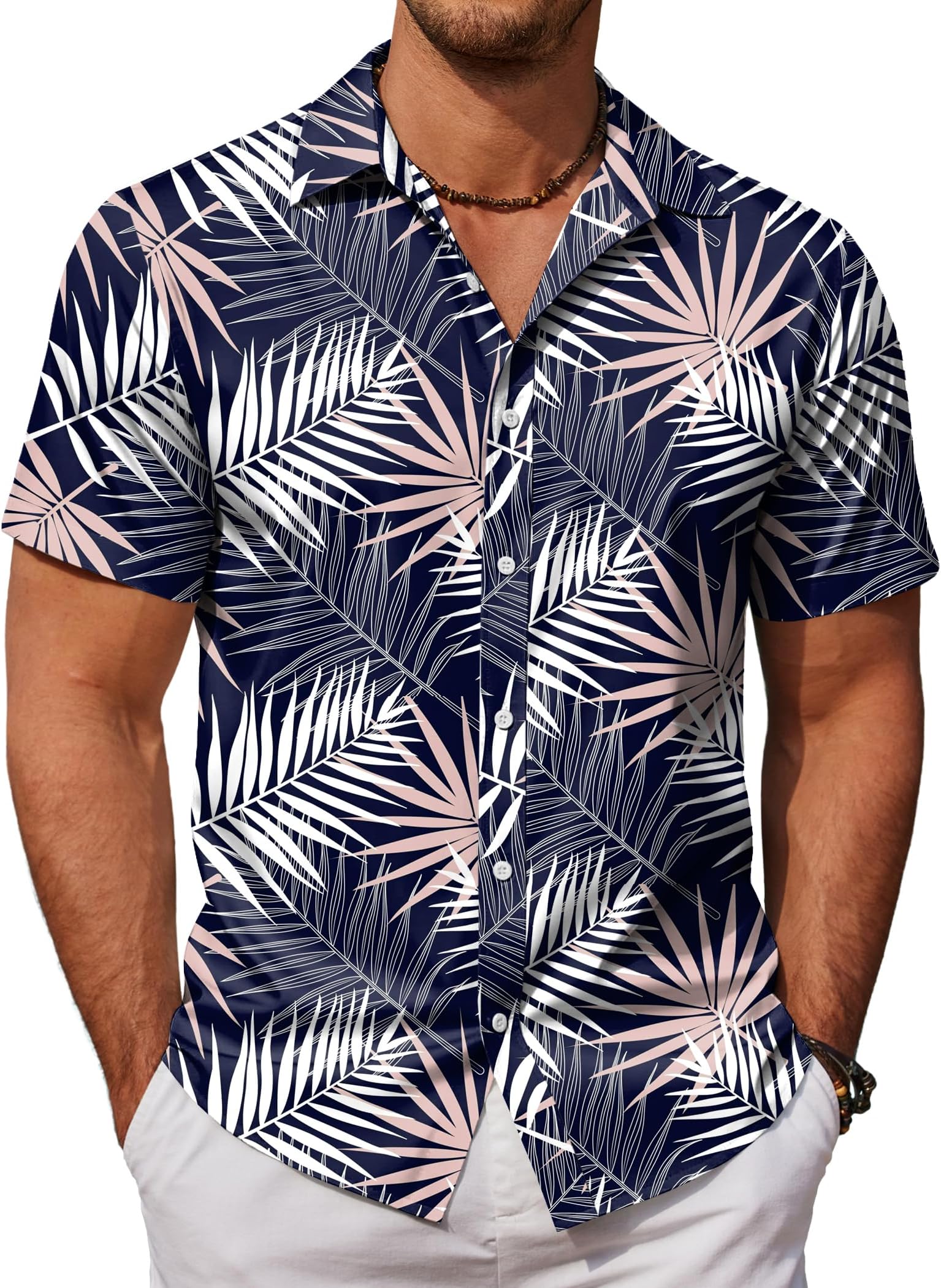Mens Hawaiian Shirts Short Sleeve Button Down Aloha Shirt Casual Beach Clothes