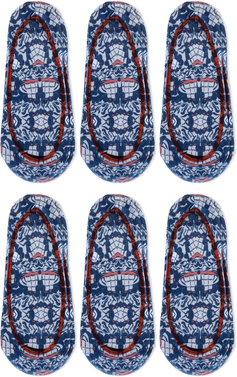 Sperry Women's Microfiber Liner Sublimated Big Ships 6 Pair Pack, Navy, Women's Shoe Size 4-10