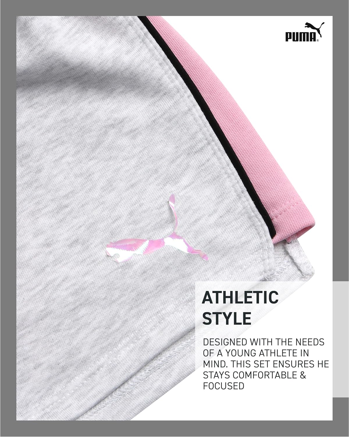 PUMA Girls' Athletic Shorts - 2 Pack Lightweight Performance Cotton French Terry Activewear Shorts (Sizes: 7-16) - Image 5