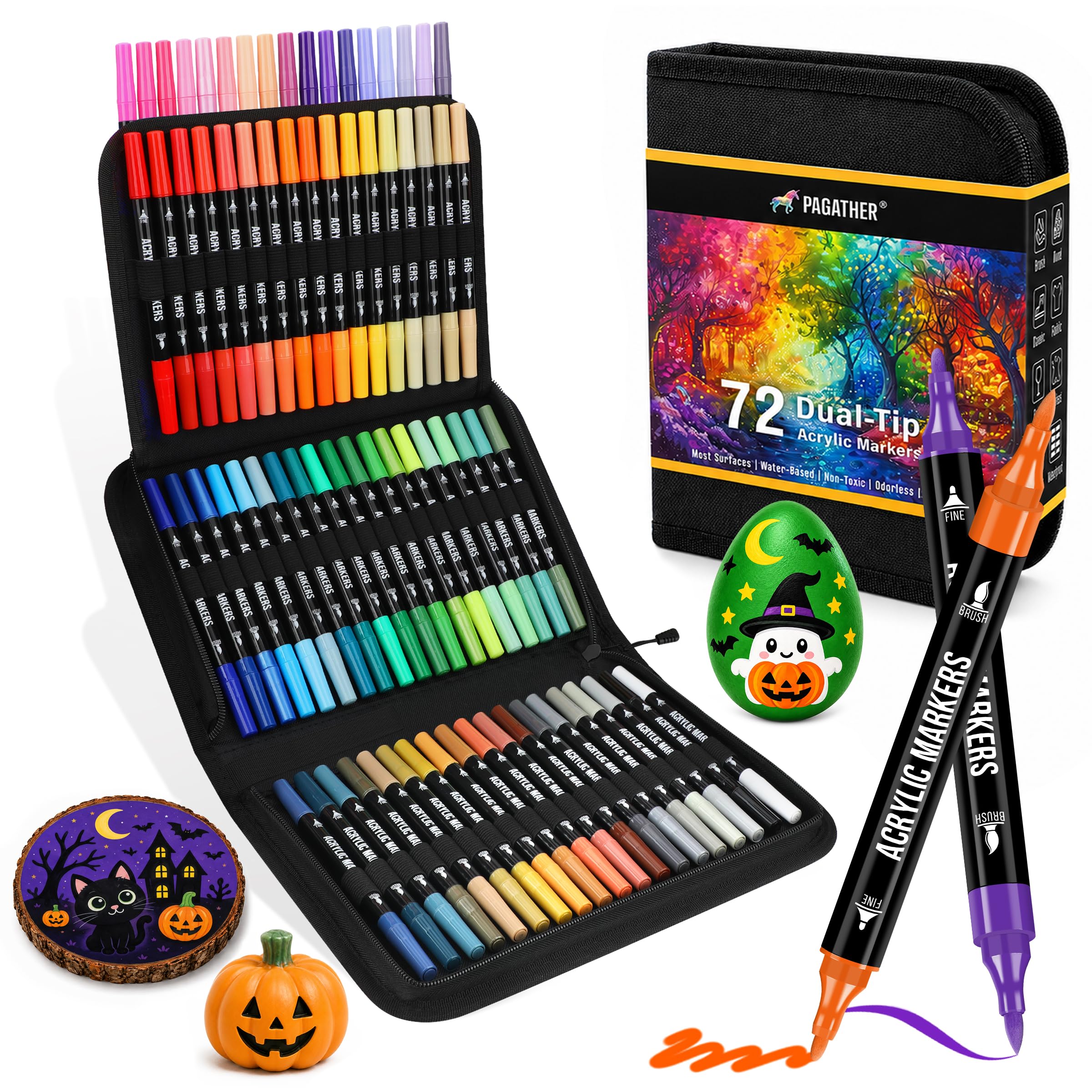 Pagather Acrylic Paint Markers - 72 Colors -1