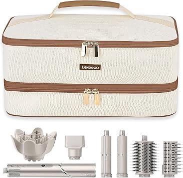 Travel Carrying Case for Shark Flex Style Attachment Double Layer Hair Dryer Case Dyson Airwrap Shark Flex Fusion Case Holder Hair Accessories Tool Organizer Lebron Straightener Styler Bag, Braun