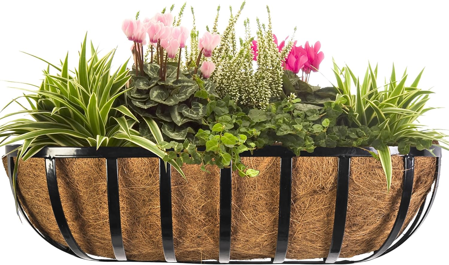 2pcs Trough Planter Basket Liners Coco Liner 30 inch, Thick Coconut Coir Liner Coco Fiber Liners Replacement for Wall Planter Window Box, Garden Fence Baskets Railing Planter In/Outdoors (30inch-2pcs)