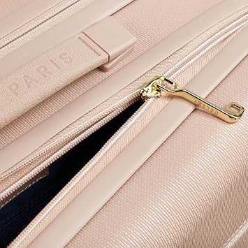 DELSEY PARIS Chatelet Air 2.0, 20 Inch Carry-On Plus Luggage, Beige Rose | Carry On Suitcase, Hardside, Premium Lightweight Polycarbonate, Dual-Density Spinner Wheels, USB Port, TSA Lock