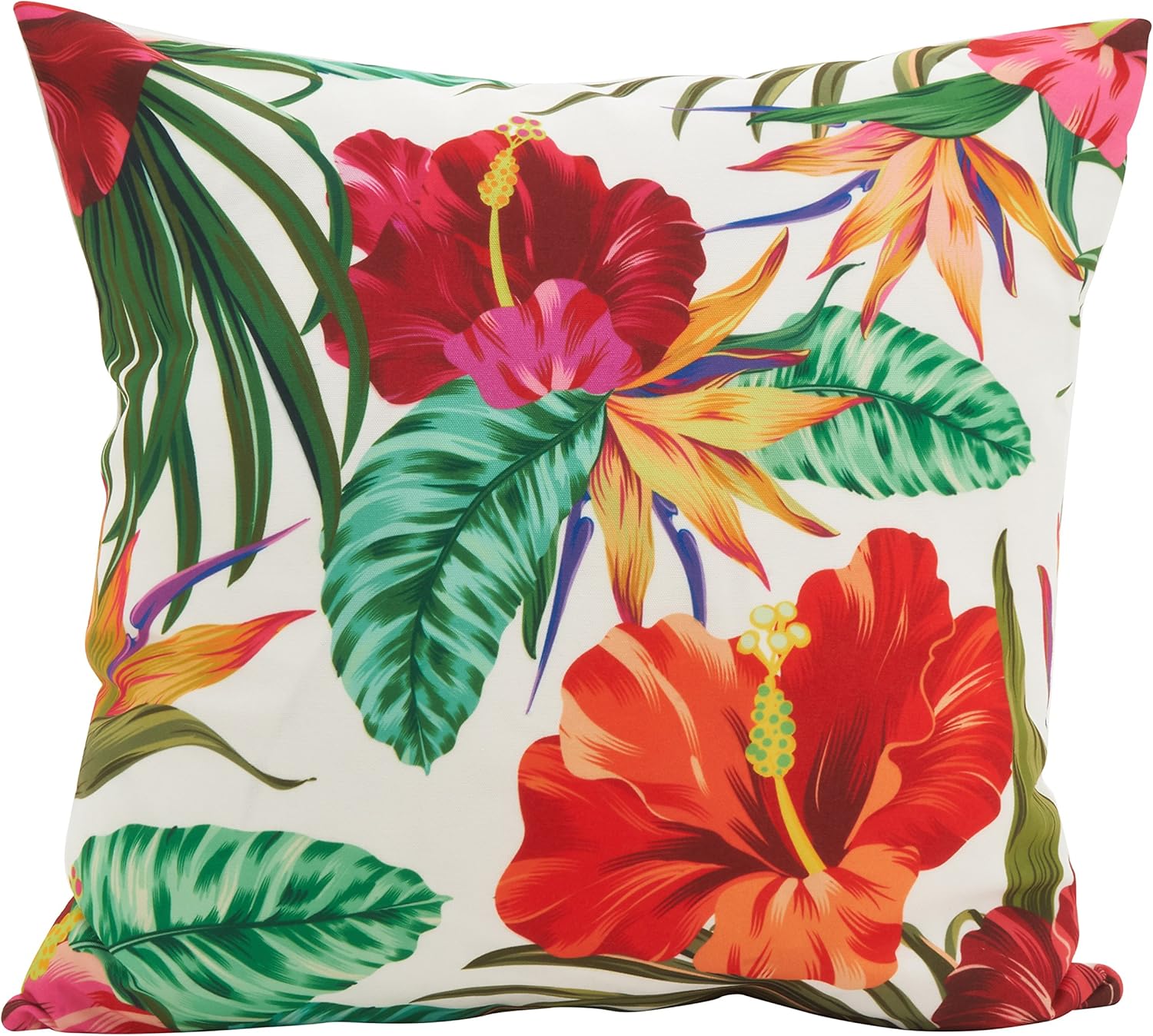 SARO LIFESTYLE Tahiti Collection Palms Poly Filled Throw Pillow, 18", Multicolor