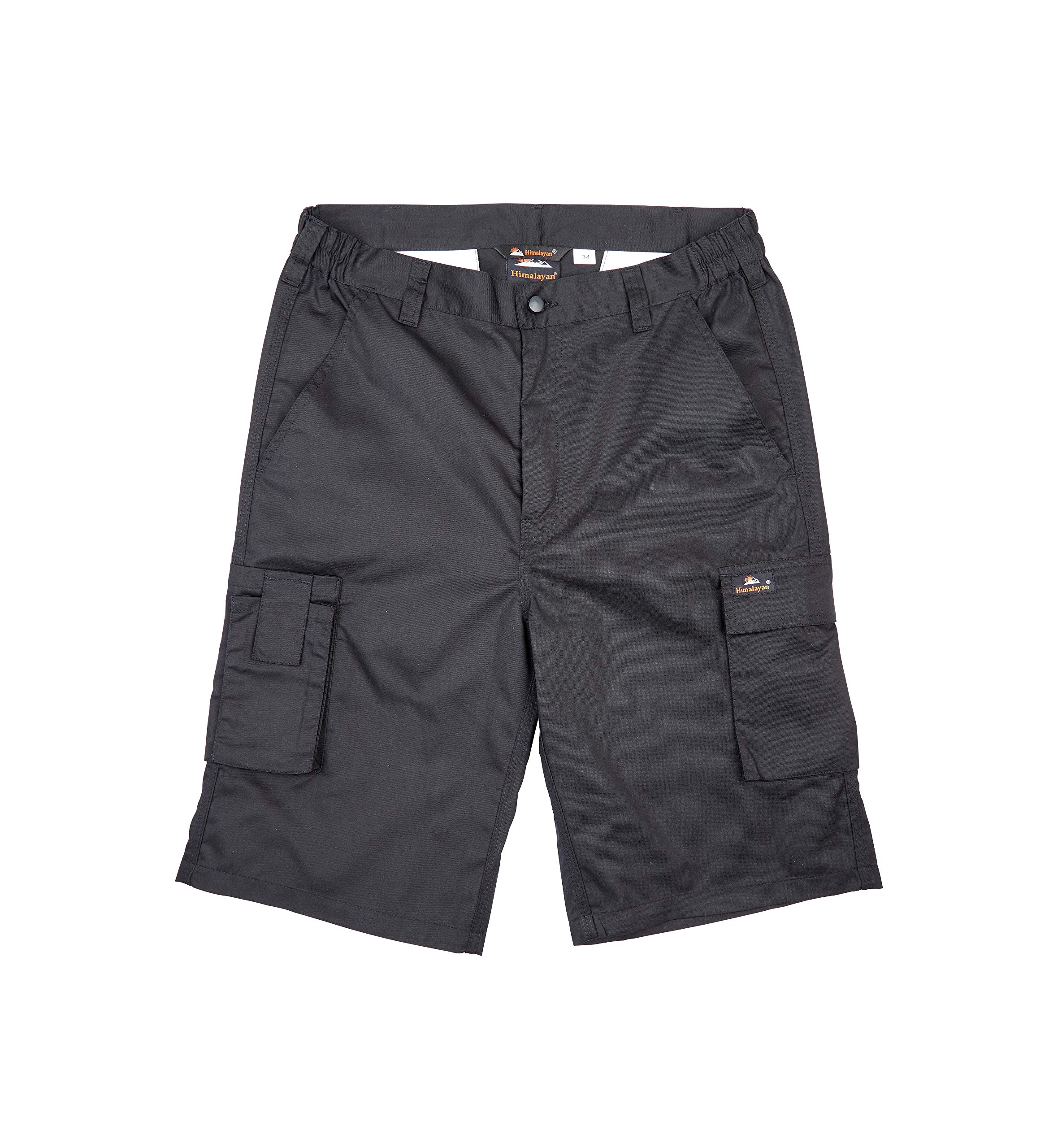 Himalayan Basics Multi Pocket Heavy Duty Work Shorts Cargo Combat Bermuda Shorts (36", Black)