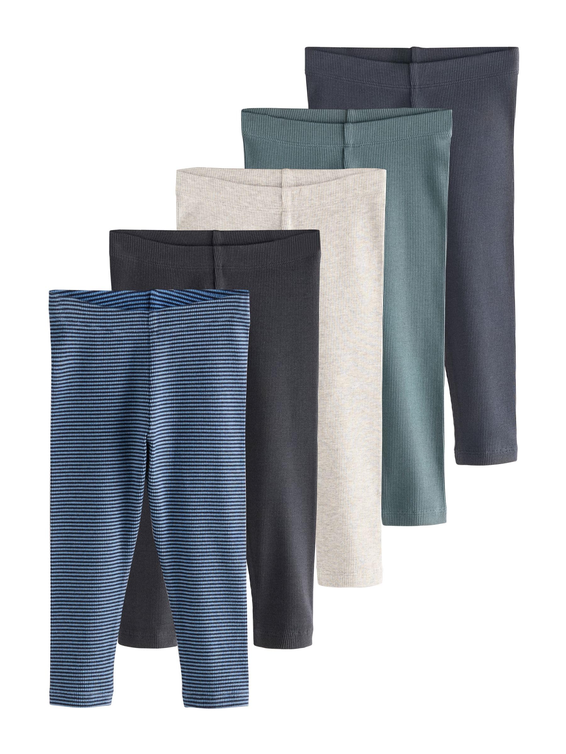 NEXT Niños Pack de 5 Leggings Acanalados