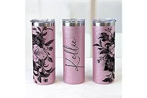 Personalized Tumbler: A Floral Masterpiece Engraved with Your Name