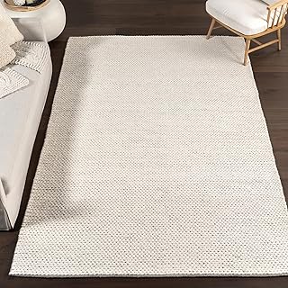 nuLOOM 8x10 Penelope Wool Braided Handmade Area Rug, Off White, Solid Ru...