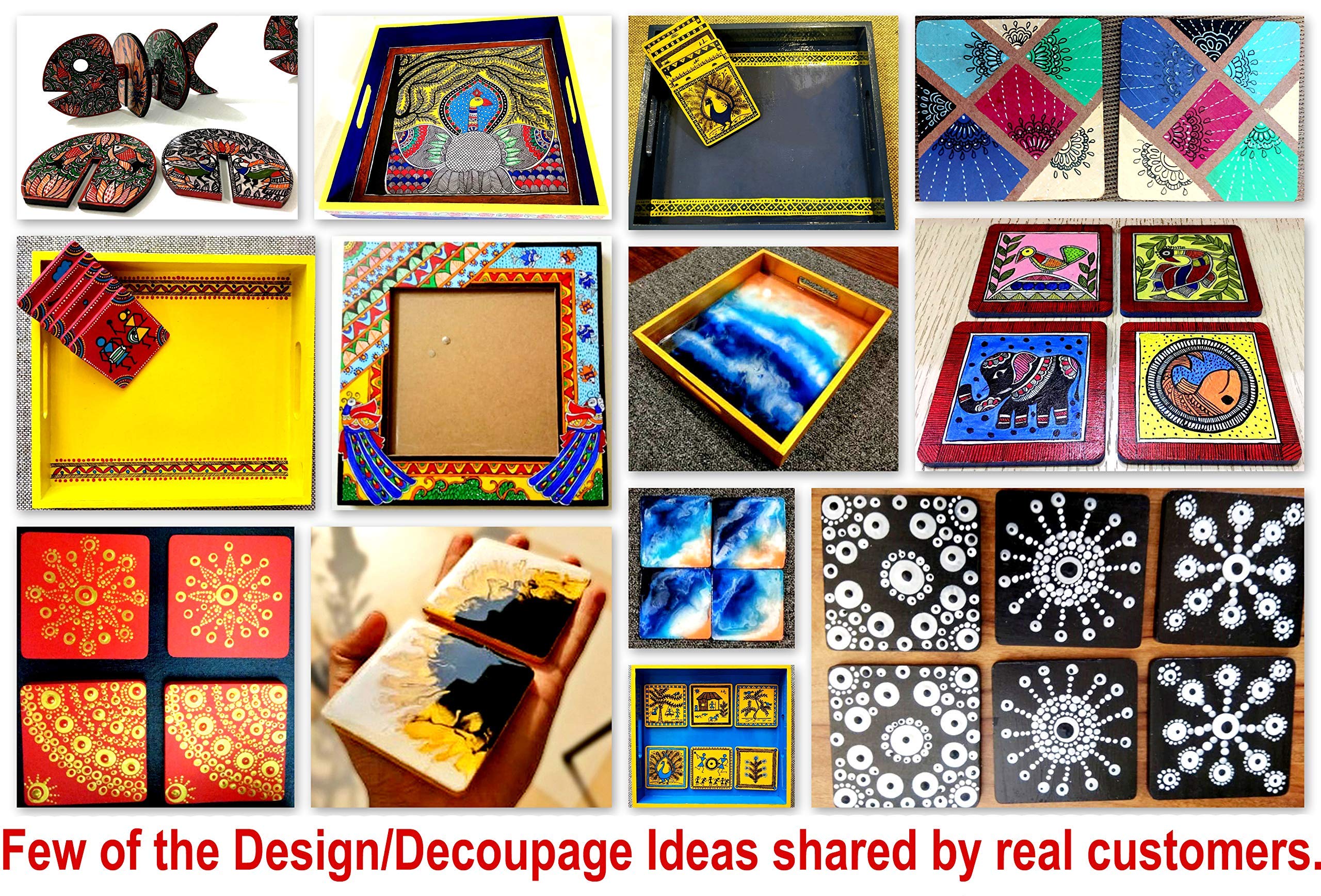 eSplanade DIY Craft MDF Decoupage podstawki – zestaw 6 podstawek stołowych / do rzemiosła / aktywności / prosty kształt zwierzęcy decoupage / malowanie / żywica / kształt jeża