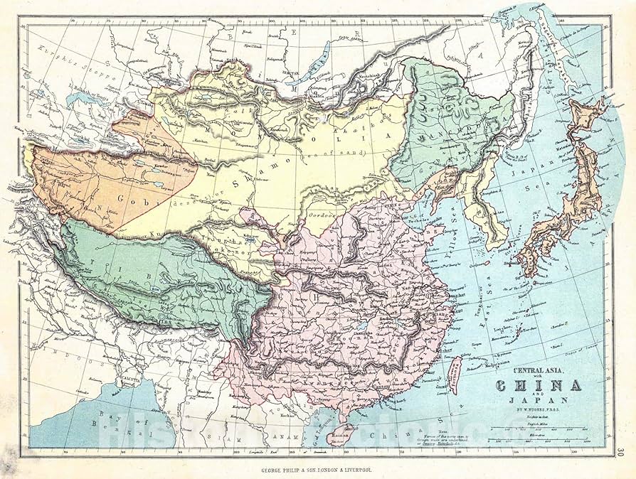 Amazon.com: Historic Map - 1880 Central Asia with China and
