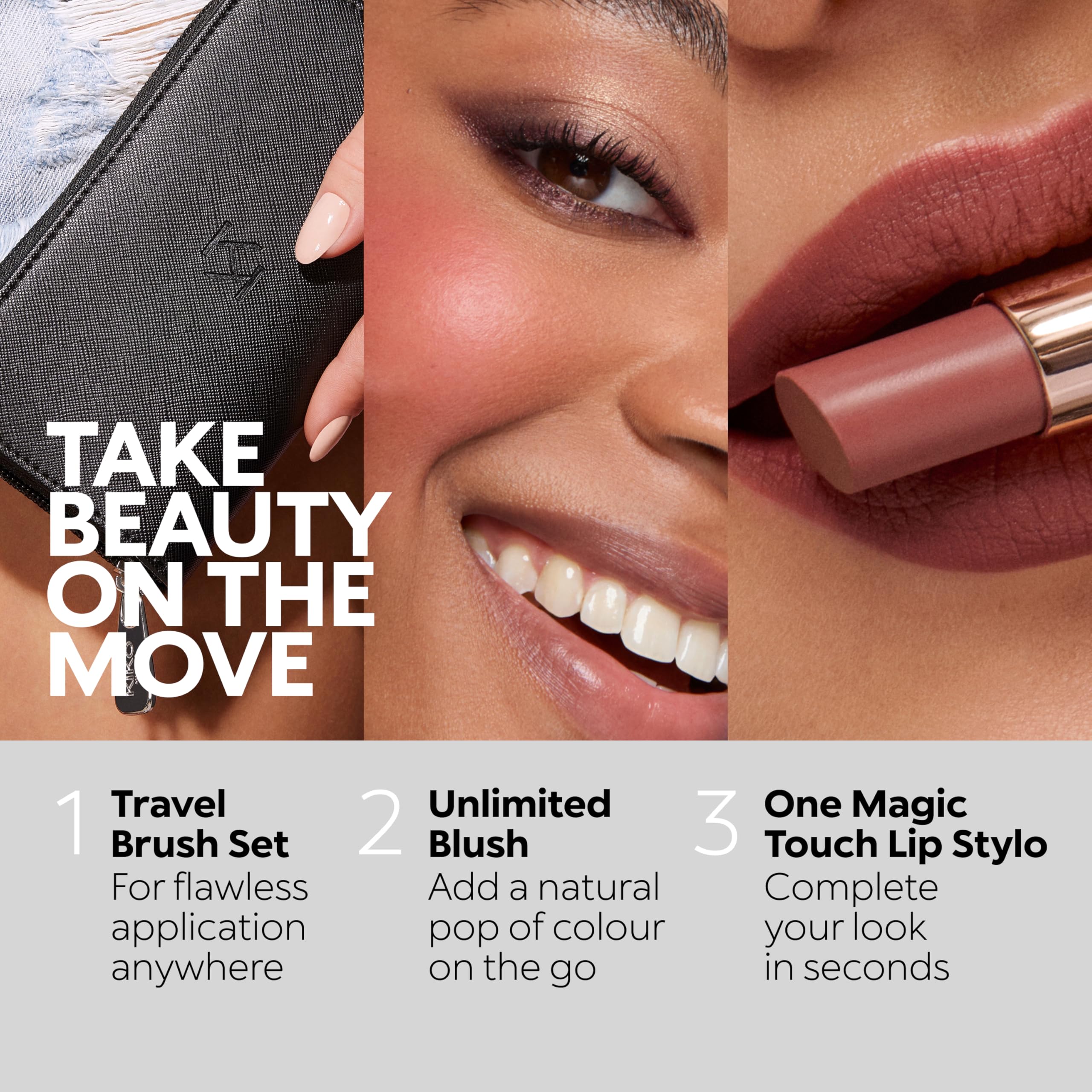 KIKO Milano Travel Brush Set, Pochette Da Viaggio Con 5 Pennelli Professionali