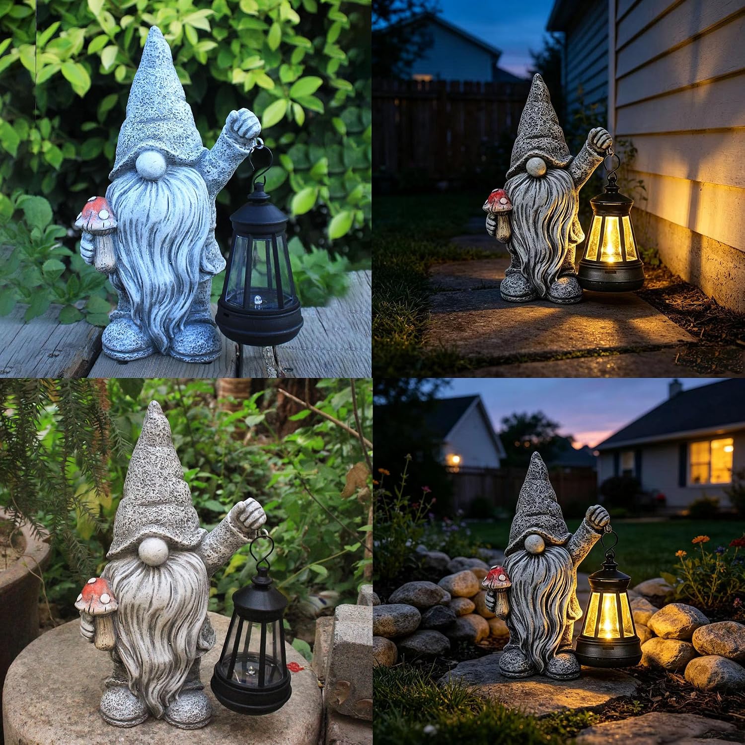 Garden Outdoor Statue,Solar Gnome Decorations Lanterns for Yard Garden, Patio Gnome Gifts for Mom (Eclectic) image 5