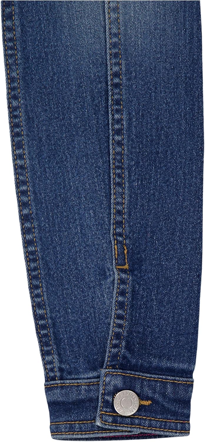 Calvin Klein Girls' Basic Jean Jacket, Stretch Denim With Button Closure, Casual Style
