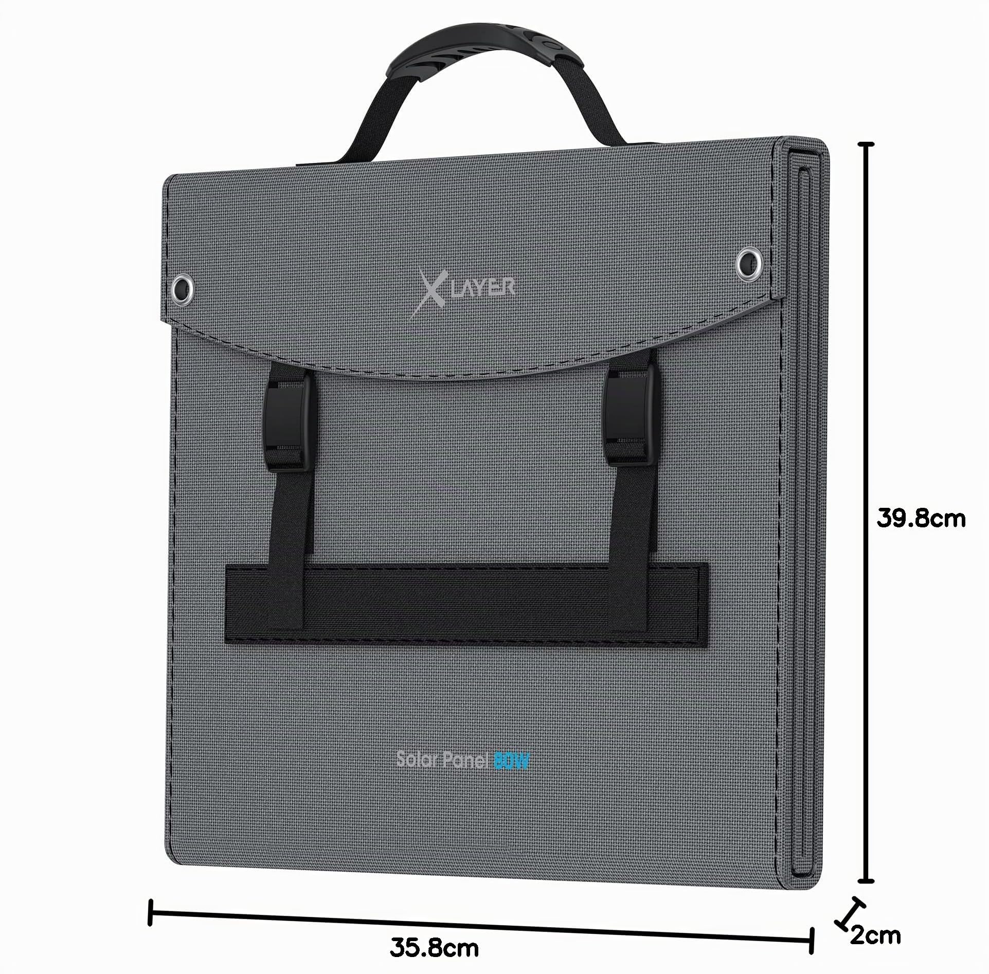 XLayer Solarpanel faltbar I 80W I tragbare Solartasche I Solaranlage Balkonkraftwerk I USB-C I mobile Stromversorgung I schnelle Ladung I Camping Zubehör Solarmodul Wohnwagen Reisen Survival Outdoor