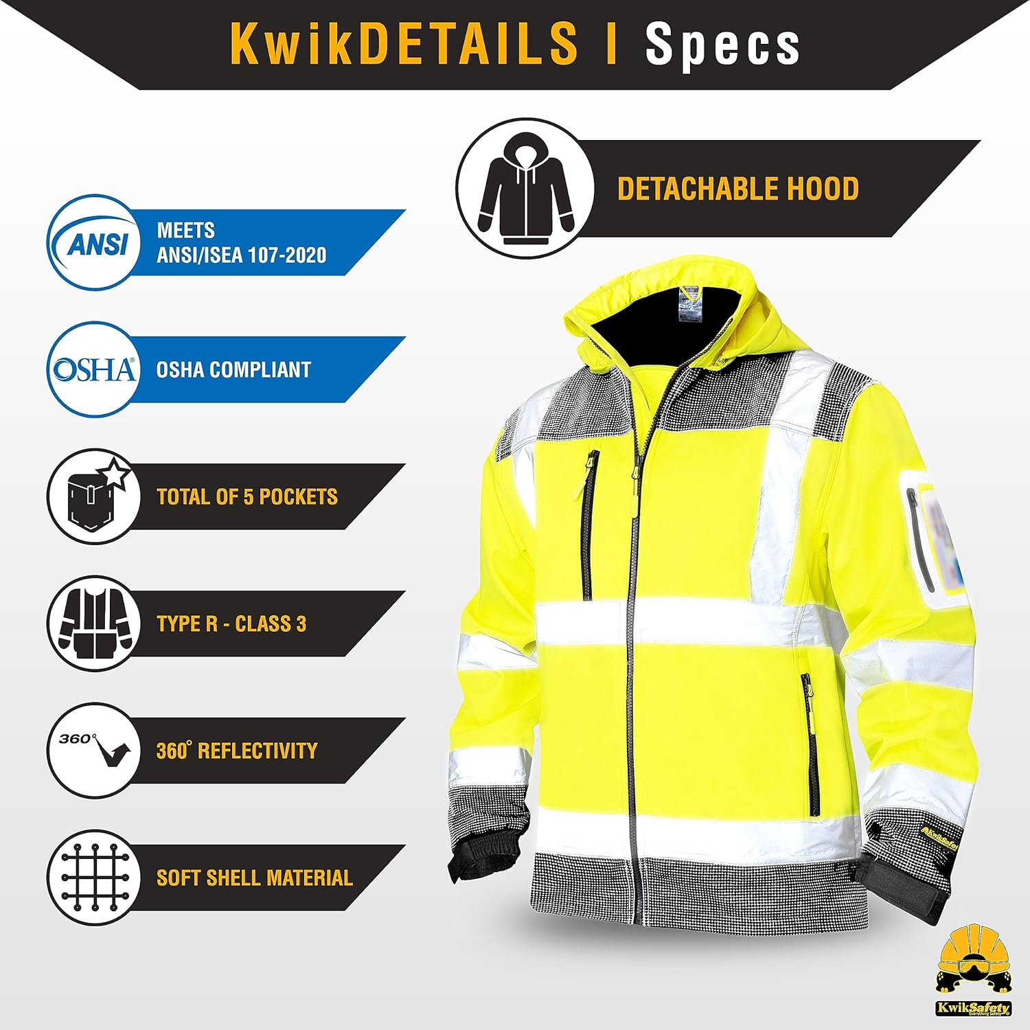 KwikSafety - Charlotte, NC - AGENT & GALAXY Softshell Safety Jacket [Base & Limited Edition Design] Class 3 ANSI Tested OSHA - Image 6