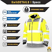 Vista 6 de KwikSafety - Charlotte, NC - Chaqueta de seguridad Softshell AGENT & GALAXY [Diseño Base y Edición Limitada] Clase 3 ANSI Testada OSHA