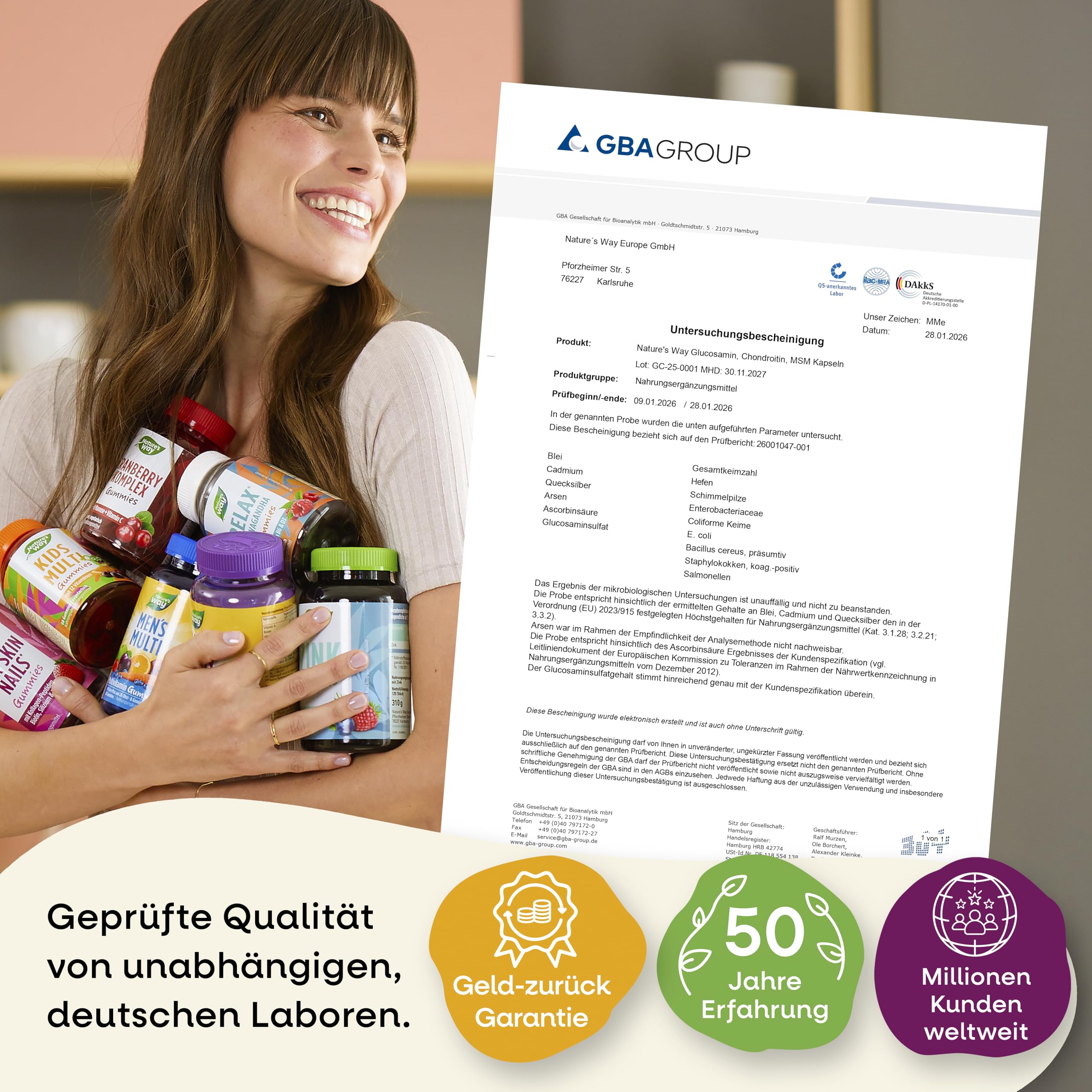 Glucosamin Chondroitin hochdosiert MSM Kapseln | 240 Stück | mit Vitamin C, Hyaluronsäure & Mangan | hochdosiert für Knorpel Knochen Kollagenbildung | laborgeprüft in Deutschland | 2 Monate Vorrat