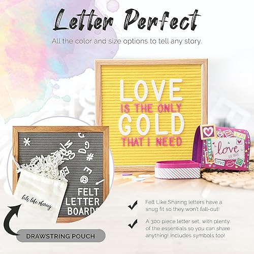 Miniatura 5 de Letrero de fieltro negro y letras blancas de 10 x 10 pulgadas Este letrero personalizable incluye 300 letras de plástico y marco de roble., Coral