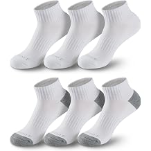 MONFOOT Mens/Womens 6 Pairs Daily Cushion Comfort Fit Performance Quarter Ankle Socks Multipack