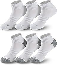 MONFOOT Men's/Women's 6 Pairs Daily Cushion Comfort Fit Performance Quarter Ankle Socks Multipack