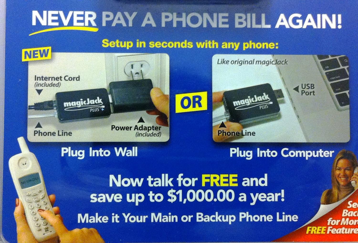 MagicJack Plus + Free 6 Months Subscription to Magic Jack Service