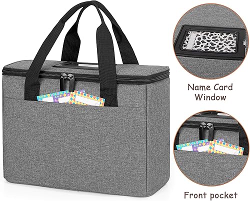 Miniatura 4 de Trunab Transportador de bebidas reutilizable de 3 tazas para entrega con divisores ajustables, bolsa aislada para llevar, bolsa de transporte de