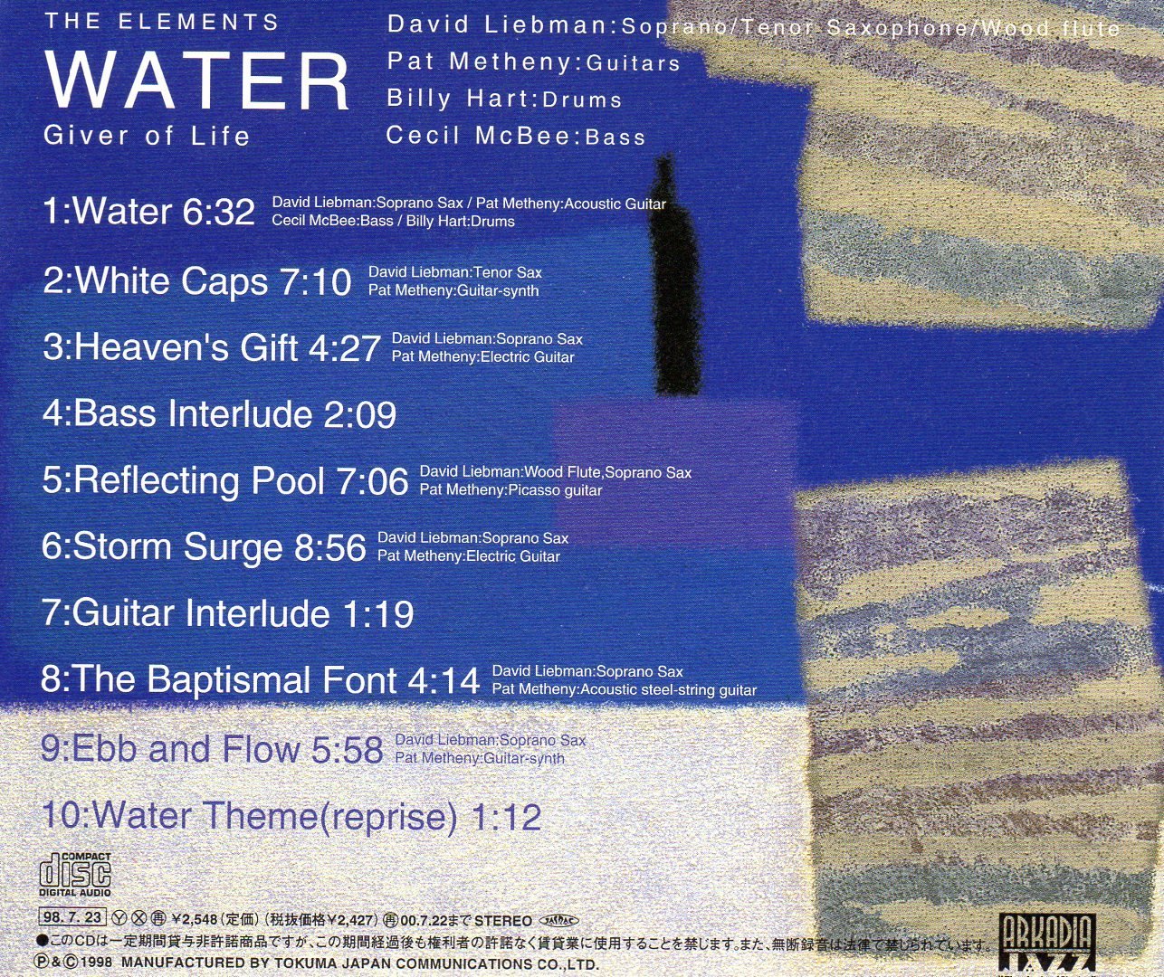 DAVID LIEBMAN - The Elements:Water - CD