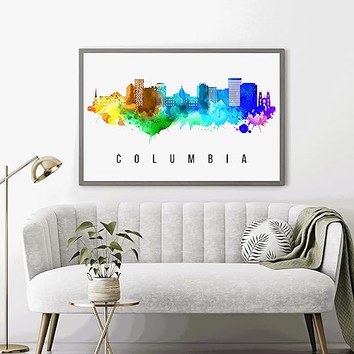 Vista 13 de Póster de Fargo Skyline Dakota del Norte, pintura de paisaje urbano de Dakota del Norte, póster de Fargo Dakota del Norte, impresión de paisaje