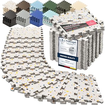 Interlocking Soft Foam Floor Mat - 18 Pieces Protective Gym Flooring Set, Exercise Mats EVA Puzzle Rubber Tiles, Ground Surface Protection Workout Underlay Matting Sports Pool Home Fitness Garage