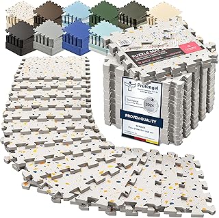 Interlocking Soft Foam Floor Mat - 18 Pieces Protective Gym Flooring Set, Exercise Mats EVA Puzzle Rubber Tiles, Ground Surface Protection Workout Underlay Matting Sports Pool Home Fitness Garage