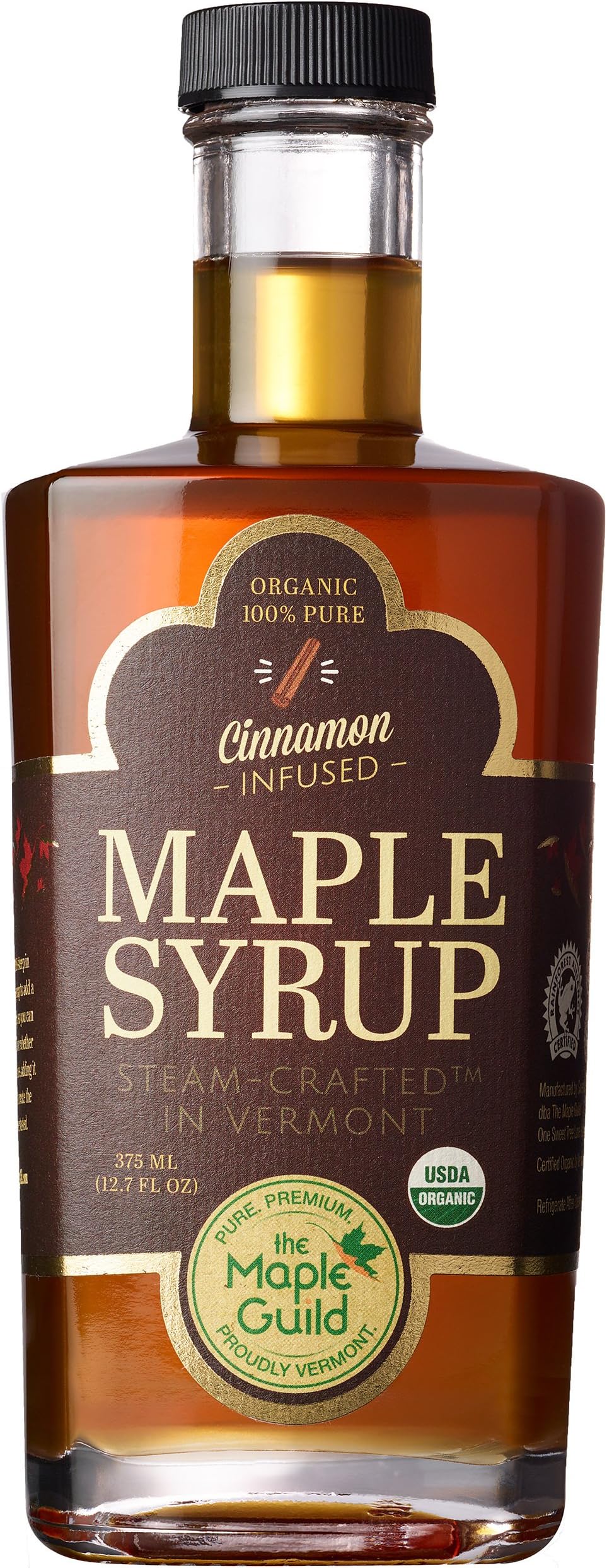 Maple Guild Organic Cinnamon Stick Infused Vermont Syrup, 12.7 Ounce