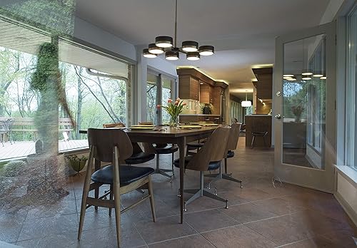 Miniatura 8 de VAXCEL Madison 7 Candelabro moderno de mediados de siglo de bronce claro