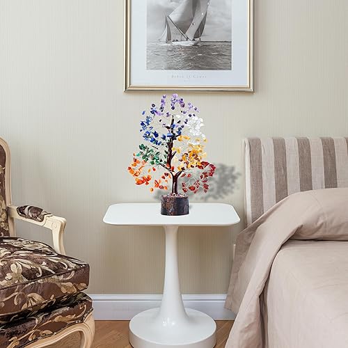 Miniatura 8 de ZENFULSTONE Decoración espiritual del árbol de la vida de los 7 chakras para el hogar y la oficina  Bonsái de cristal hecho a mano para energía