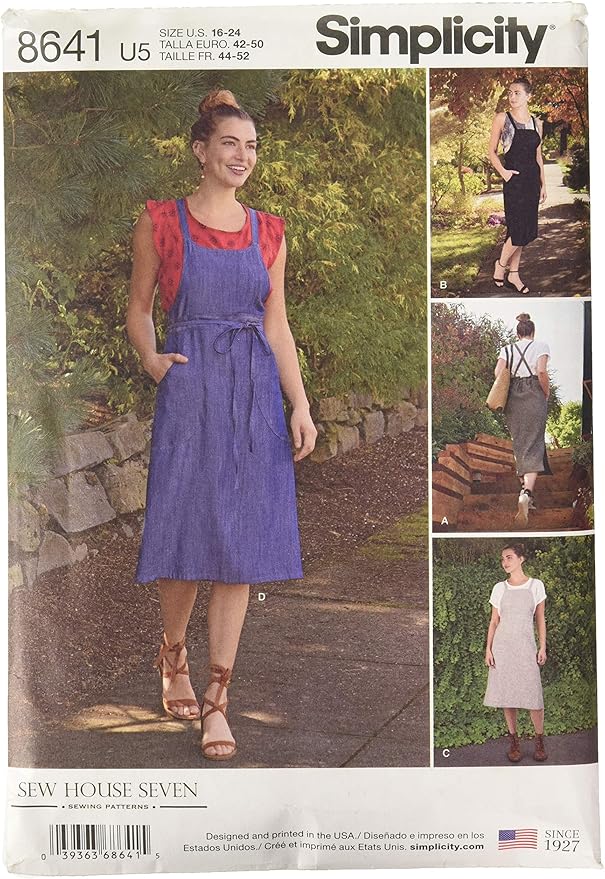 Simplicity US8641U5 Women’s Jumper Dress Sewing Pattern, Paper, White